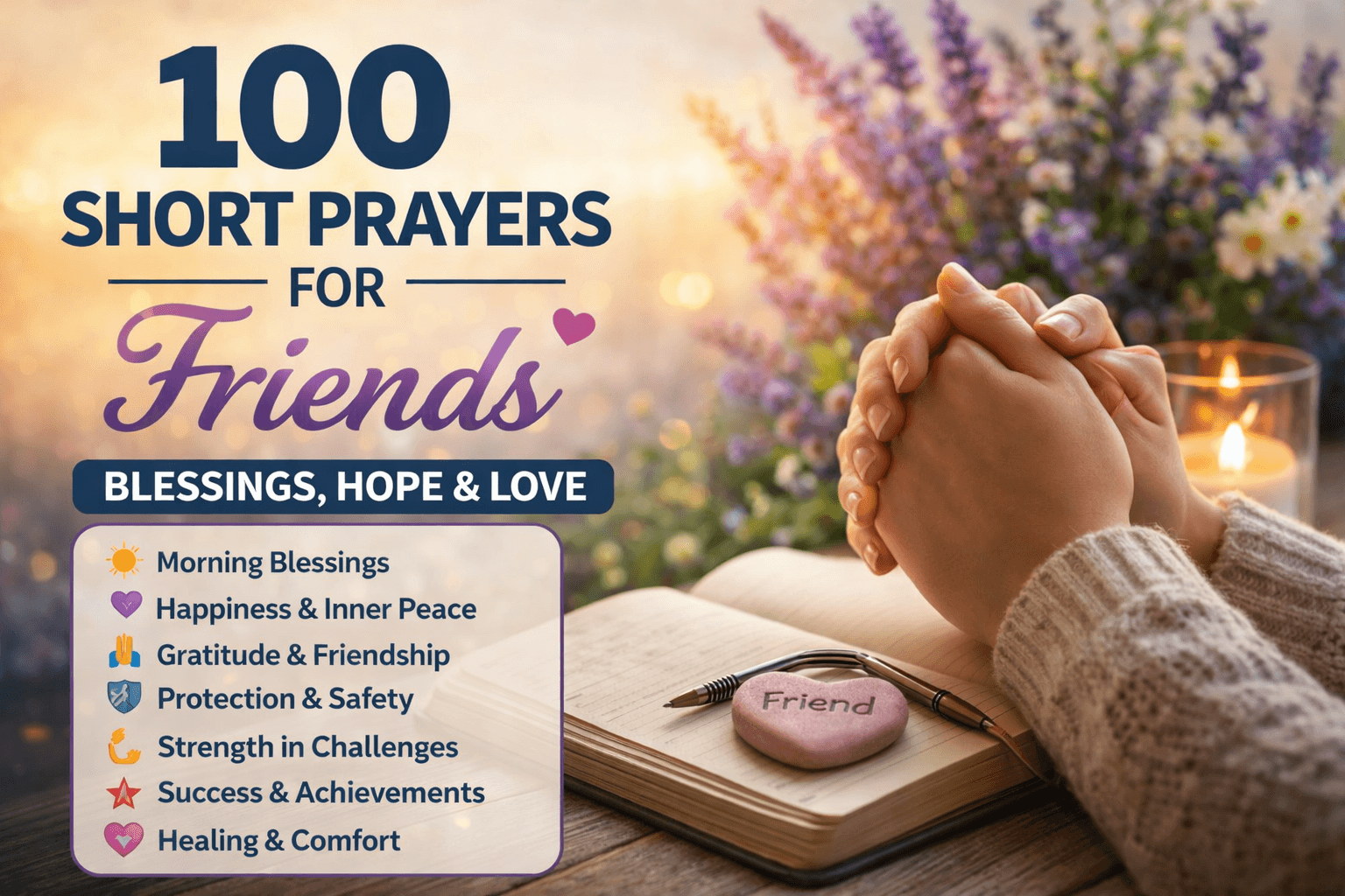100 Heartfelt Short Prayers for Friends to Bring Blessings, Peace, and Joy