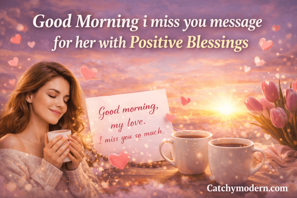 Good Morning i miss you message for her with Positive Blessings
