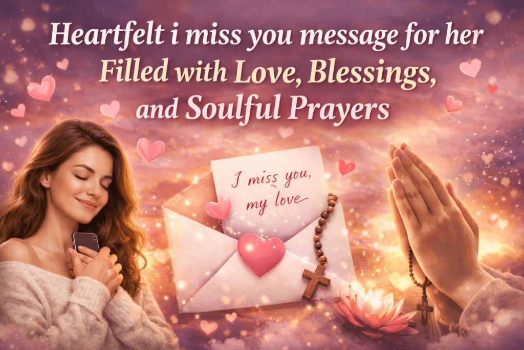 Heartfelt i miss you message for her Filled with Love, Blessings, and Soulful Prayers